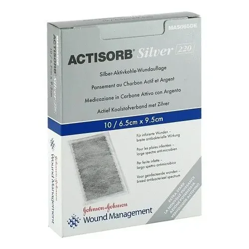 ACTISORB 220 Silver 6,5×9,5 cm steril Kompressen 10 St