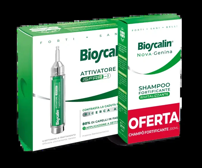 Bioscalin Haaraktivator (x10 Ampullen) + NovaGenina Revitalisierendes Shampoo – 200 ml