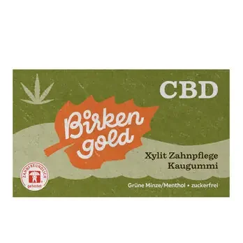 Birkengold CBD Zahnpflege Kaugummi grüne Minze 12 Stk. (17g)