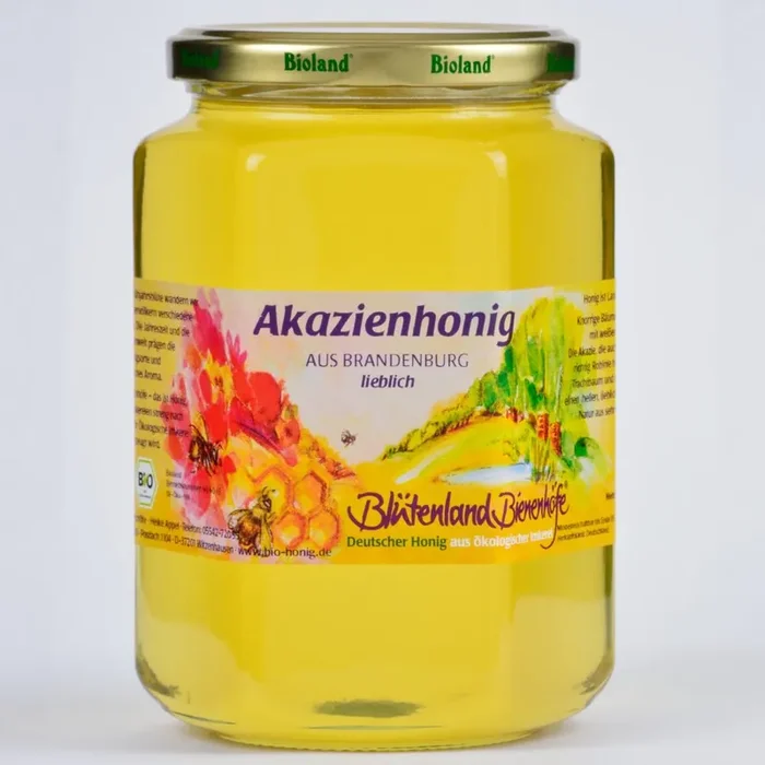 Blütenland Bienenhöfe *Bio Akazienhonig, Deutscher Bioland-Honig (1000g)