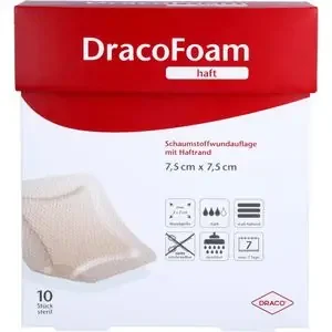 DRACOFOAM Haft Schaumstoff Wundaufl.7,5×7,5 cm 10 St