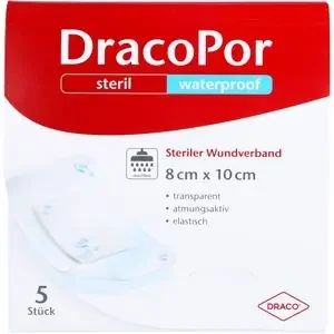 DRACOPOR waterproof Wundverband 8×10 cm steril 5 St