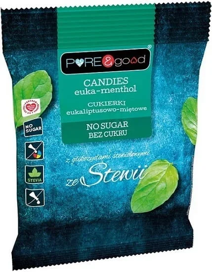 Eukalyptus- und Minzbonbons ohne Zucker mit Steviolglycosiden aus Stev