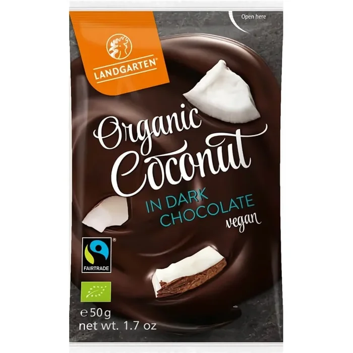 Gefriergetrocknete Kokosnuss in Zartbitterschokolade glutenfrei BIO 50