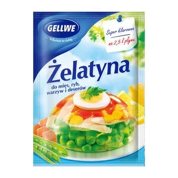 Gelatine für Fleisch, Fisch, Gemüse und Desserts Gellwe 20g