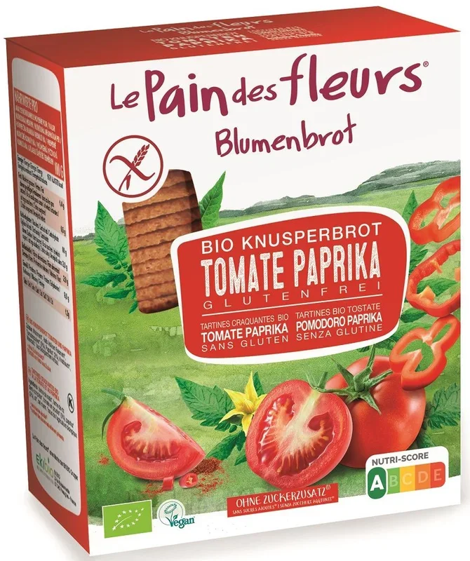 Glutenfreies Tomaten-Paprika-Rohbrot BIO 150 g – LE PAIN DES FLEURS