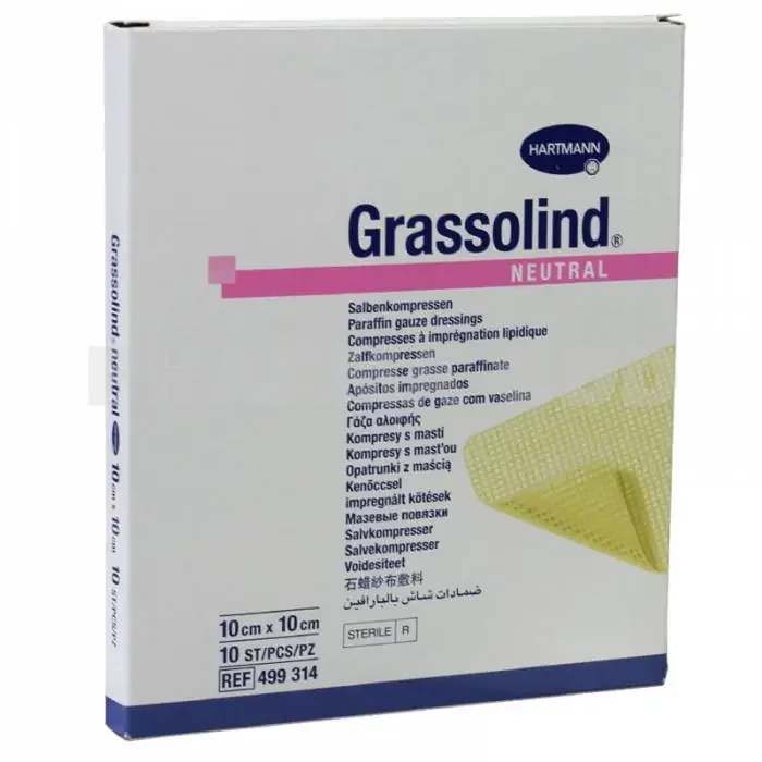Grassolind Kompressensalbe – 10x10cm (x10 Einheiten)
