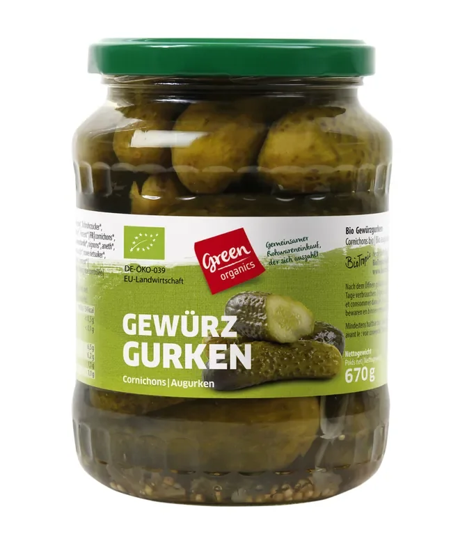 greenorganics Gewürzgurken im Glas 720ml