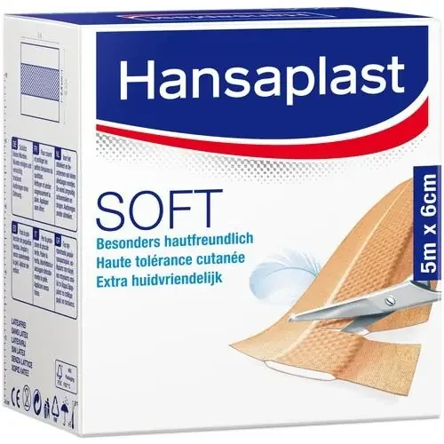 HANSAPLAST Soft Pflaster 6 cmx5 m Rolle 1 St