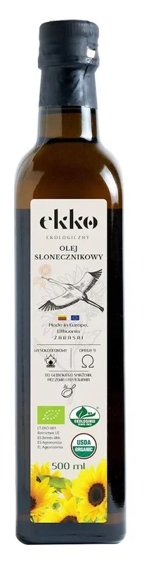 Kaltgepresstes Sonnenblumenöl zum Kochen und Braten BIO 500 ml – EKKO