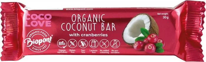 Kokosriegel mit Cranberry glutenfrei BIO 30 g – BIO PONT