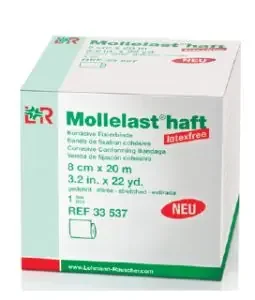 Mollelast Haft latexfrei 8cm x 20m 1 selbsthaftende Binde Rot