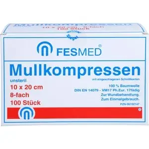 MULLKOMPRESSEN ES 10×20 cm unsteril 8fach 100 St