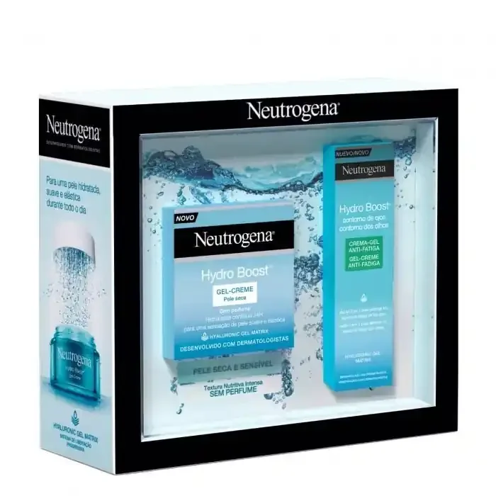 Neutrogena Hydro Boost Feuchtigkeitsspendende Gel-Creme für trockene Haut – 50 ml + Anti-Müdigkeits-Gel-Creme für die Augenkontur – 15 ml