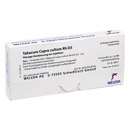 TABACUM CUPRO cultum Rh D 3 Ampullen 8X1 ml
