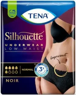 Tena Silhouette Unterwäsche Schwarz_Gr. L_Niedrige Taille (x9 Einheiten)