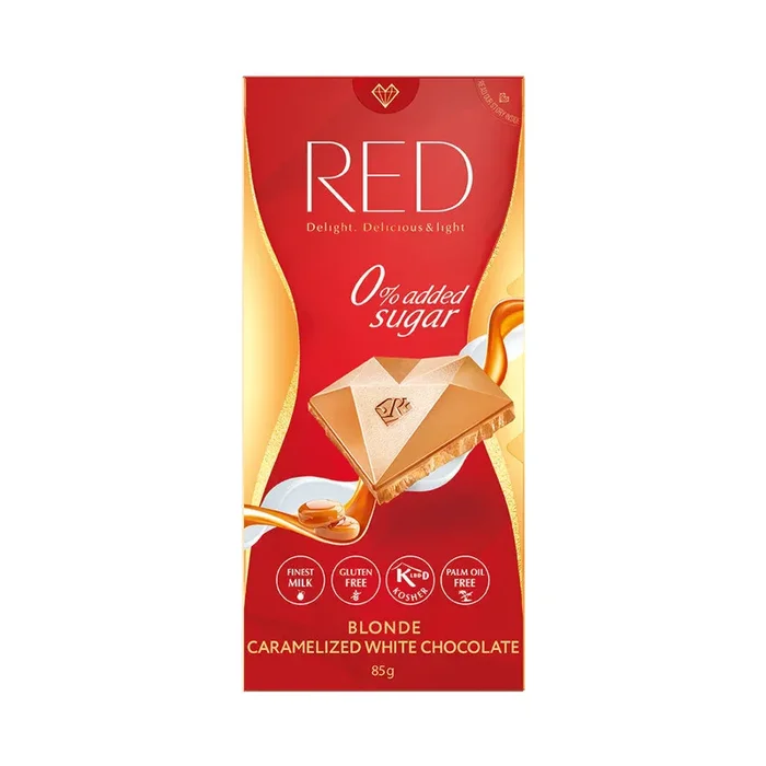 Weiße karamellisierte Schokolade 85 g – ROT