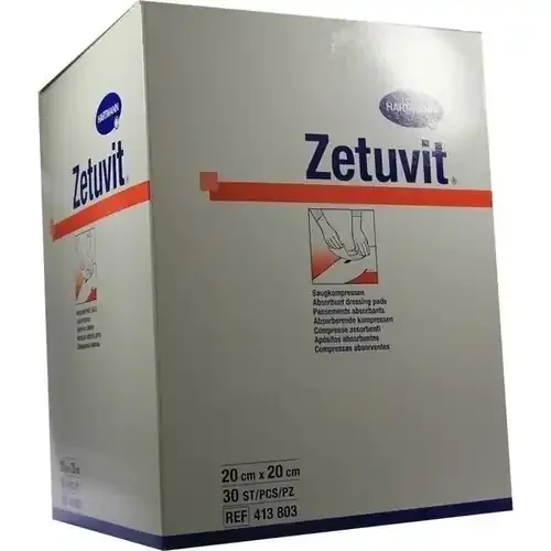ZETUVIT Saugkompressen unsteril 20×20 cm 30 St